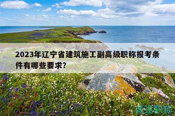 2023年遼寧省建筑施工副高級職稱報考條件有哪些要求？