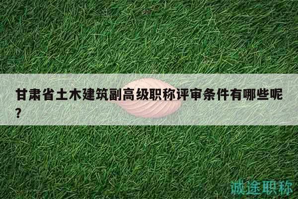 甘肅省土木建筑副高級(jí)職稱評(píng)審條件有哪些呢？