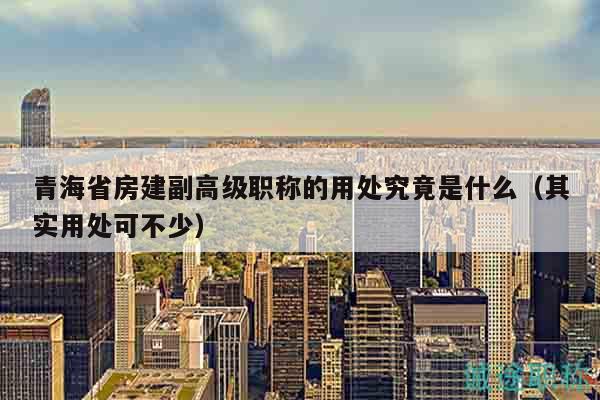青海省房建副高級職稱的用處究竟是什么（其實用處可不少）