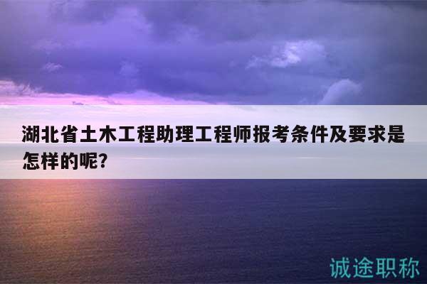 湖北省土木工程助理工程師報(bào)考條件及要求是怎樣的呢？