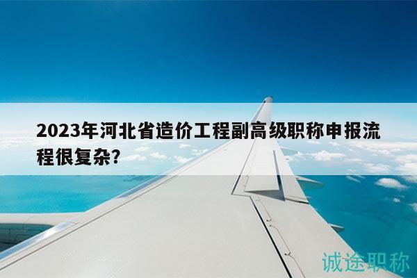 2023年河北省造價工程副高級職稱申報流程很復雜？