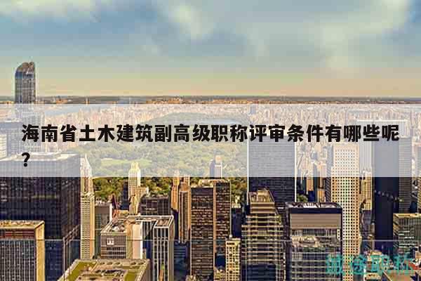 海南省土木建筑副高級職稱評審條件有哪些呢？