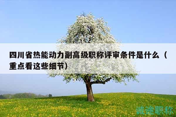 四川省熱能動力副高級職稱評審條件是什么（重點看這些細(xì)節(jié)）