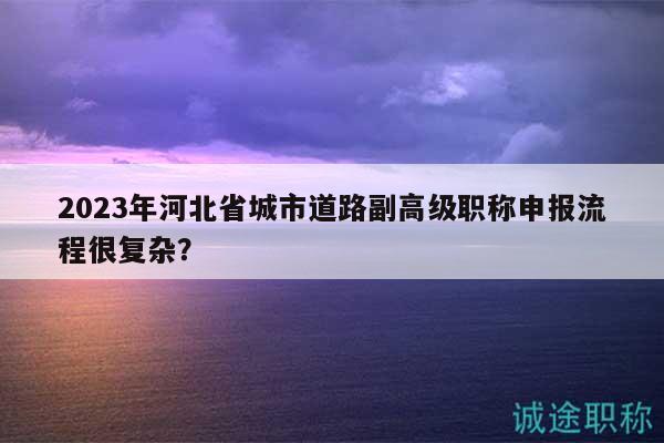 2023年河北省城市道路副高級職稱申報流程很復(fù)雜？