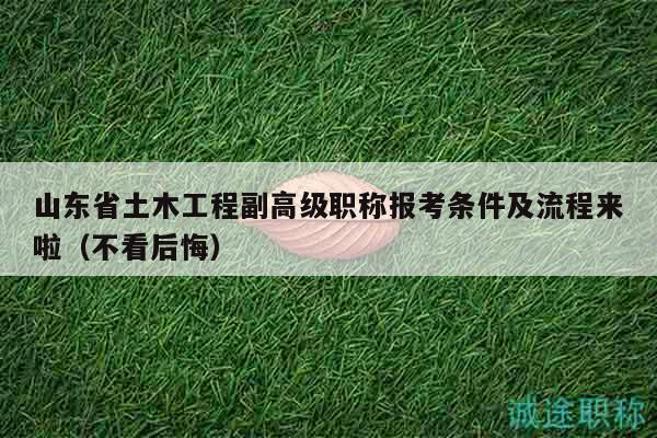 山東省土木工程副高級(jí)職稱報(bào)考條件及流程來啦（不看后悔）