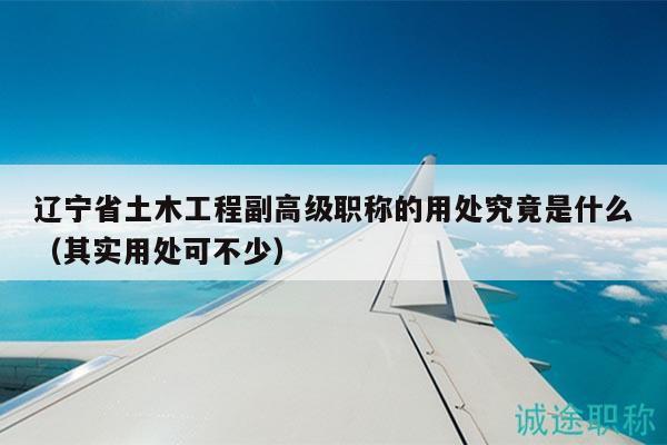 遼寧省土木工程副高級(jí)職稱的用處究竟是什么（其實(shí)用處可不少）