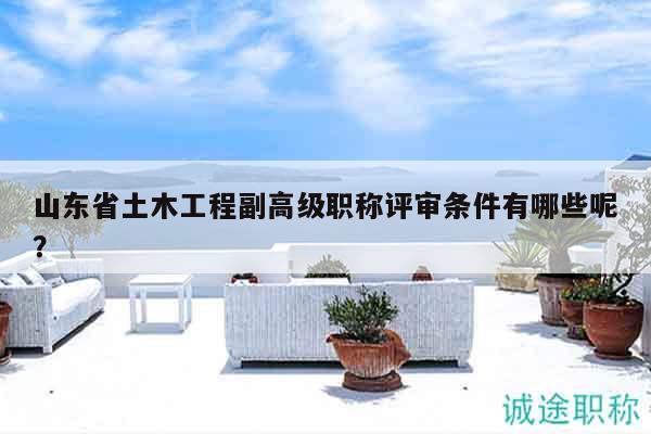 山東省土木工程副高級(jí)職稱評(píng)審條件有哪些呢？