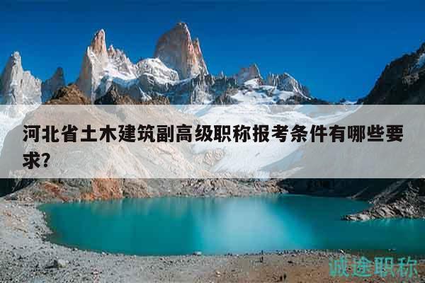 河北省土木建筑副高級(jí)職稱報(bào)考條件有哪些要求？