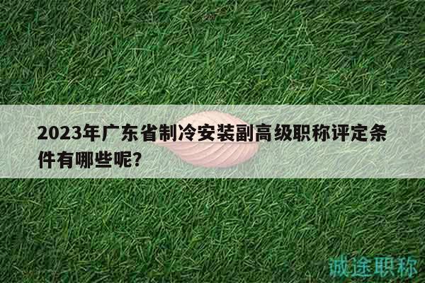 2023年廣東省制冷安裝副高級(jí)職稱評(píng)定條件有哪些呢？