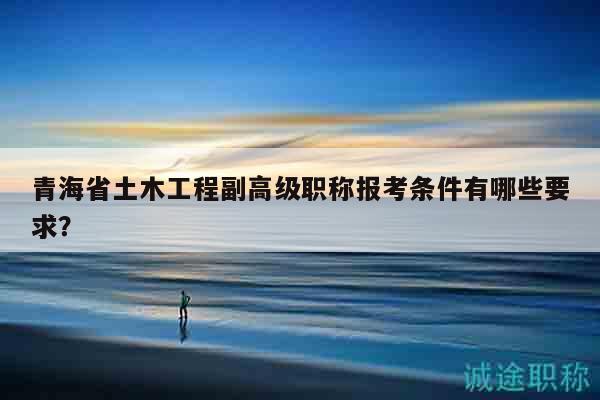青海省土木工程副高級(jí)職稱報(bào)考條件有哪些要求？