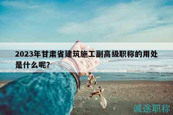 2023年甘肅省建筑施工副高級(jí)職稱(chēng)的用處是什么呢？