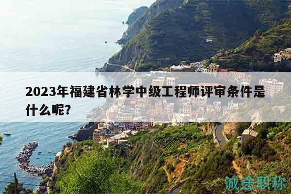 2023年福建省林學中級工程師評審條件是什么呢？