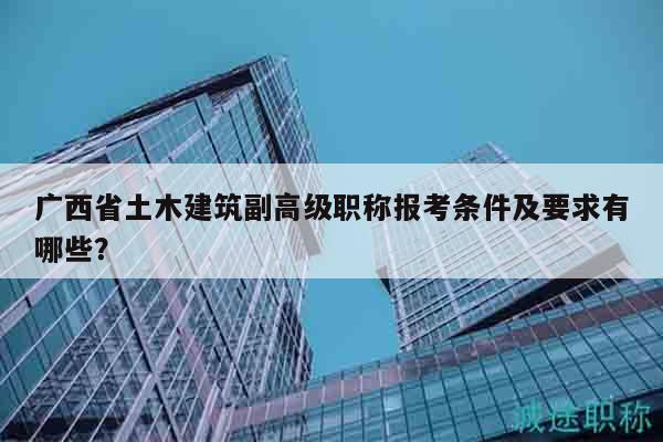 廣西省土木建筑副高級(jí)職稱報(bào)考條件及要求有哪些？