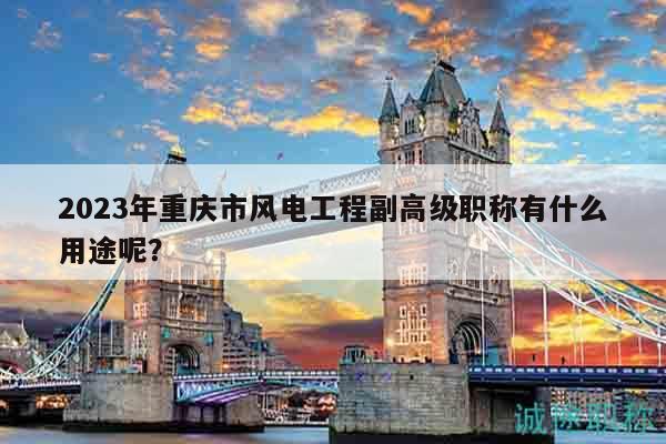 2023年重慶市風(fēng)電工程副高級職稱有什么用途呢？