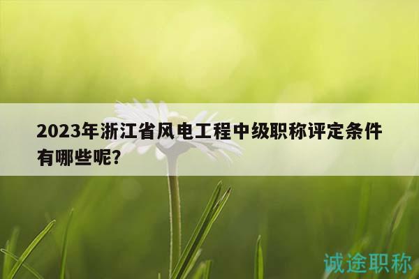 2023年浙江省風(fēng)電工程中級(jí)職稱評(píng)定條件有哪些呢？