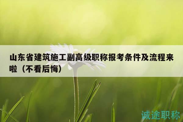 山東省建筑施工副高級職稱報(bào)考條件及流程來啦（不看后悔）