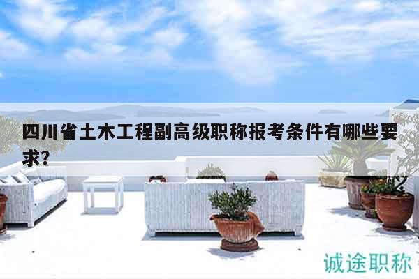 四川省土木工程副高級(jí)職稱報(bào)考條件有哪些要求？