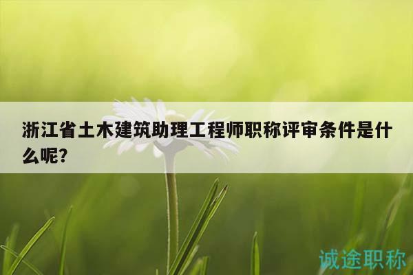 浙江省土木建筑助理工程師職稱評(píng)審條件是什么呢？