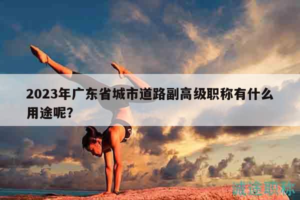 2023年廣東省城市道路副高級(jí)職稱(chēng)有什么用途呢？