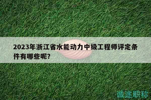 2023年浙江省水能動(dòng)力中級(jí)工程師評(píng)定條件有哪些呢？