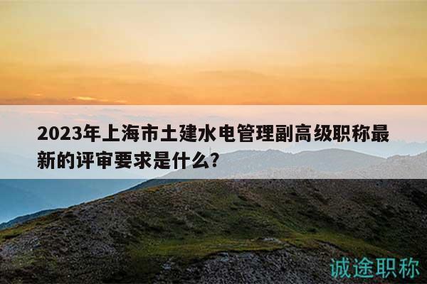 2023年上海市土建水電管理副高級職稱最新的評審要求是什么？