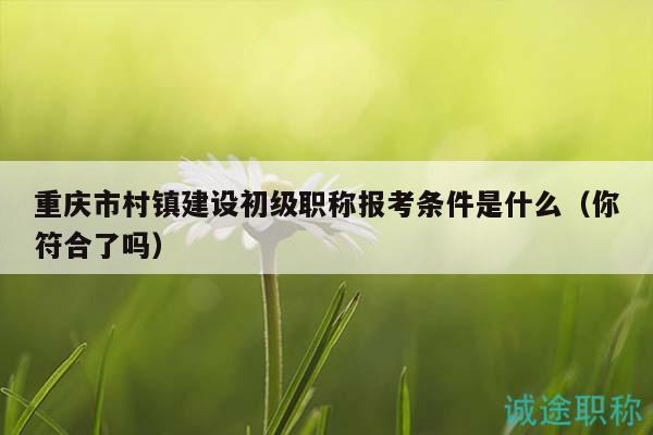 重慶市村鎮(zhèn)建設(shè)初級(jí)職稱(chēng)報(bào)考條件是什么（你符合了嗎）