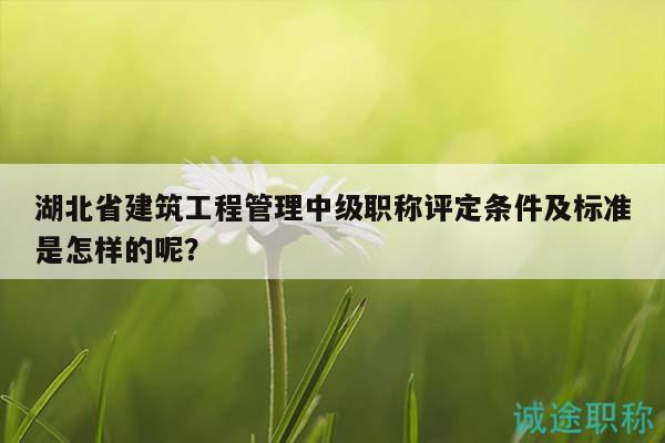 湖北省建筑工程管理中級(jí)職稱評(píng)定條件及標(biāo)準(zhǔn)是怎樣的呢？