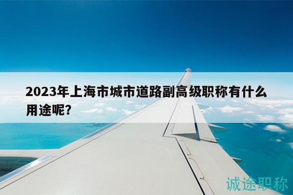 2023年上海市城市道路副高級(jí)職稱有什么用途呢？