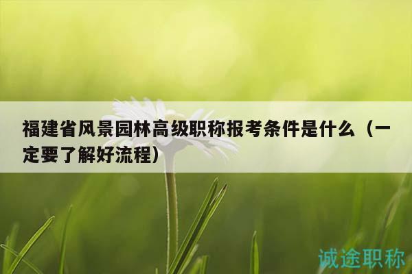 福建省風(fēng)景園林高級職稱報考條件是什么（一定要了解好流程）