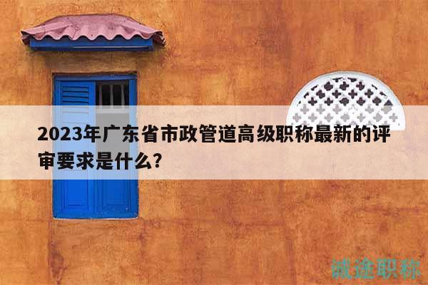 2023年廣東省市政管道高級(jí)職稱最新的評(píng)審要求是什么？