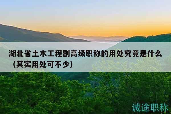 湖北省土木工程副高級職稱的用處究竟是什么（其實用處可不少）