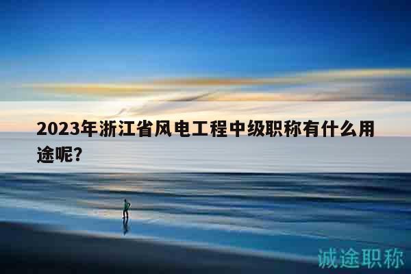 2023年浙江省風(fēng)電工程中級職稱有什么用途呢？