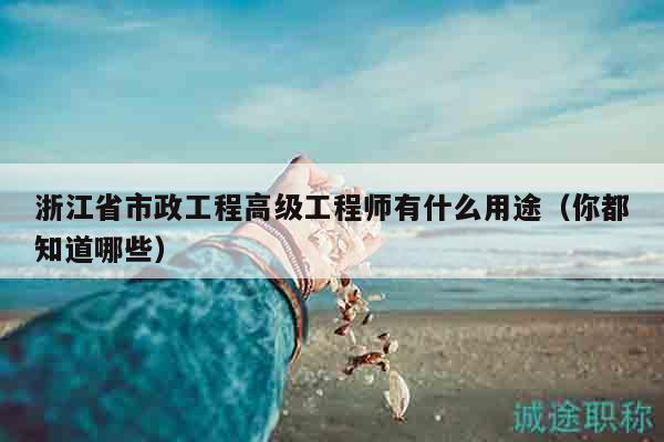 浙江省市政工程高級工程師有什么用途（你都知道哪些）