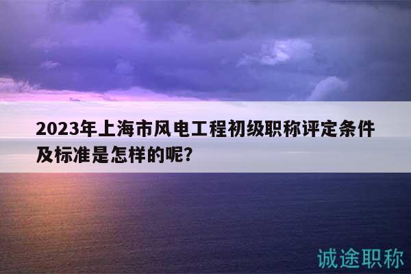 2023年上海市風(fēng)電工程初級職稱評定條件及標(biāo)準(zhǔn)是怎樣的呢？