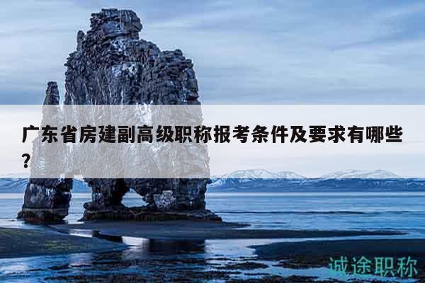 廣東省房建副高級(jí)職稱報(bào)考條件及要求有哪些？