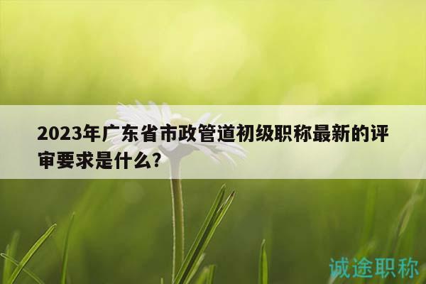 2023年廣東省市政管道初級職稱最新的評審要求是什么？