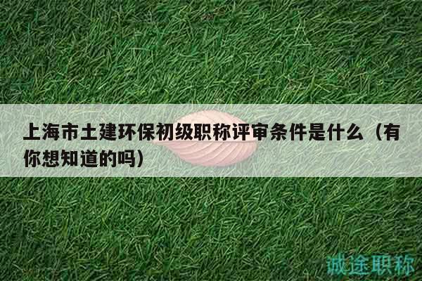 上海市土建環(huán)保初級(jí)職稱評(píng)審條件是什么（有你想知道的嗎）
