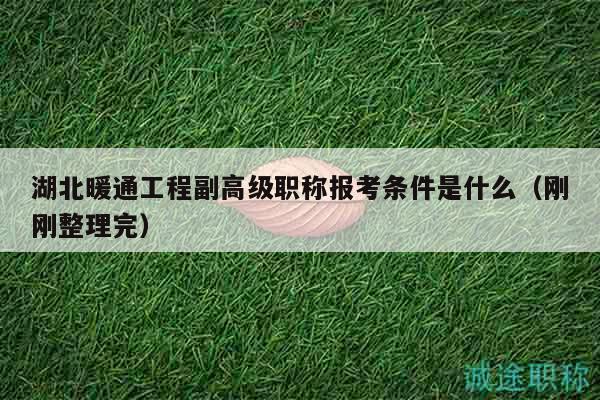 湖北暖通工程副高級(jí)職稱報(bào)考條件是什么（剛剛整理完）