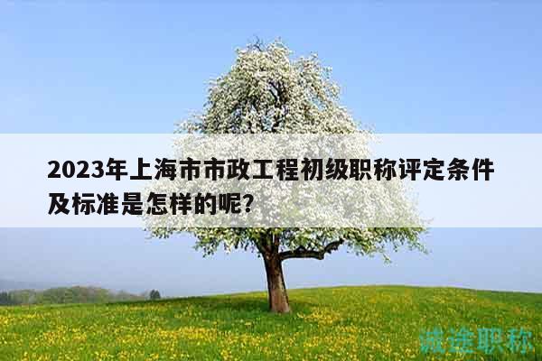2023年上海市市政工程初級職稱評定條件及標(biāo)準(zhǔn)是怎樣的呢？