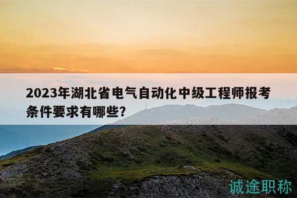 2023年湖北省電氣自動化中級工程師報考條件要求有哪些？