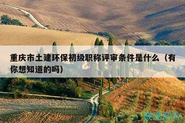 重慶市土建環(huán)保初級職稱評審條件是什么（有你想知道的嗎）