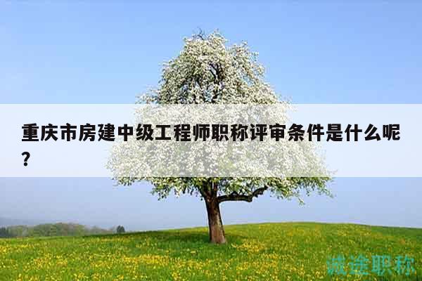 重慶市房建中級工程師職稱評審條件是什么呢？