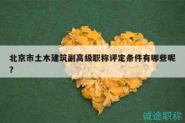 北京市土木建筑副高級(jí)職稱評(píng)定條件有哪些呢？