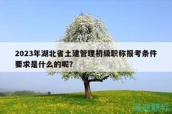 2023年湖北省土建管理初級(jí)職稱報(bào)考條件要求是什么的呢？