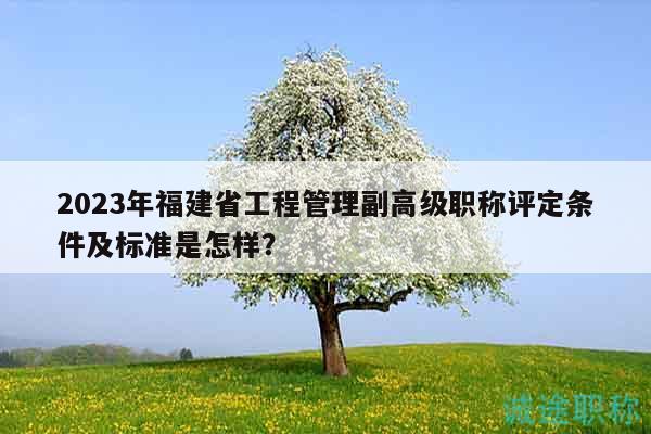 2023年福建省工程管理副高級職稱評定條件及標(biāo)準(zhǔn)是怎樣？