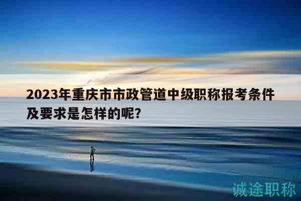 2023年重慶市市政管道中級(jí)職稱報(bào)考條件及要求是怎樣的呢？