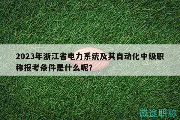 2023年浙江省電力系統(tǒng)及其自動化中級職稱報考條件是什么呢？