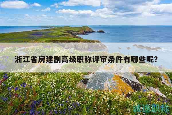 浙江省房建副高級職稱評審條件有哪些呢？