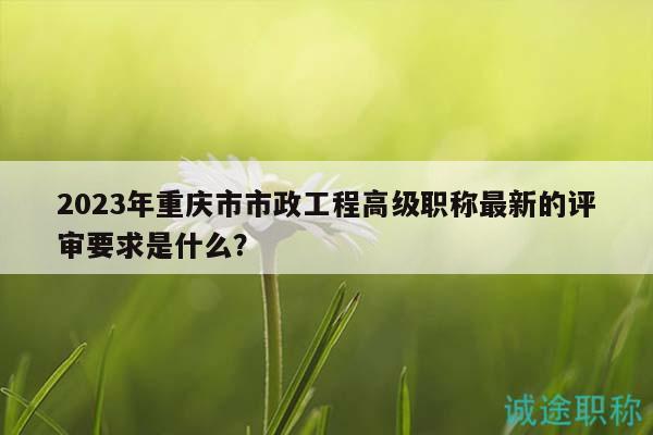 2023年重慶市市政工程高級(jí)職稱最新的評(píng)審要求是什么？
