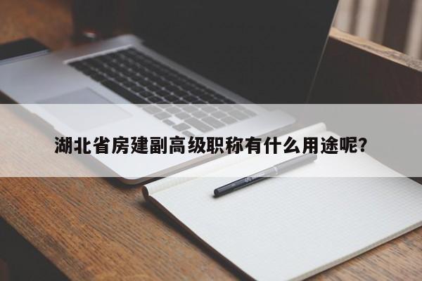 湖北省房建副高級職稱有什么用途呢？